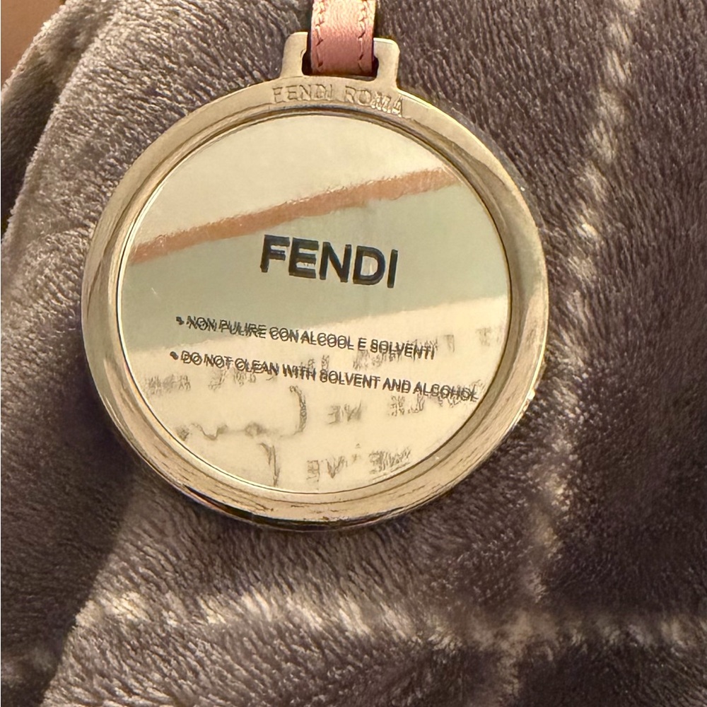 Fendi Pink Leather Floral Keychain Charm with Multicolor Flower Accents - Picture 4 of 10